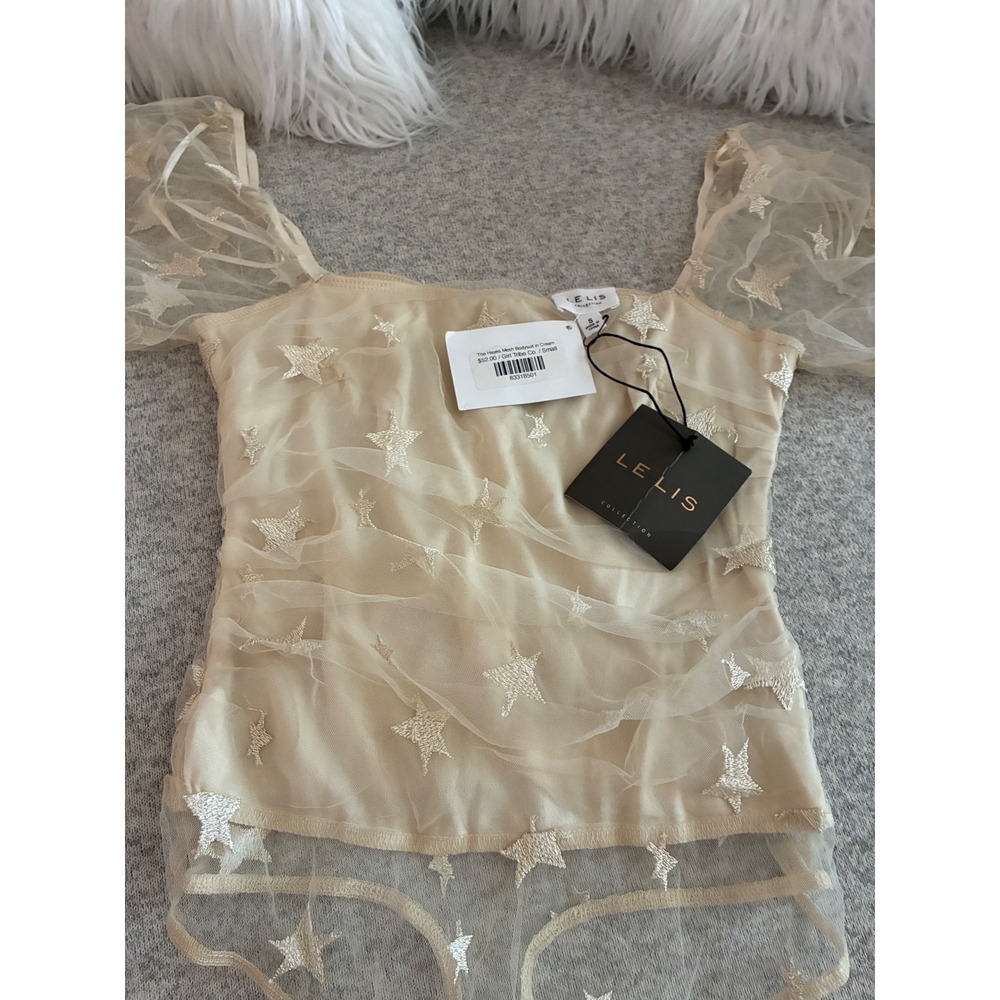 Sheer Stars Festival Bodysuit S Le Lis NWT - Picture 5 of 11